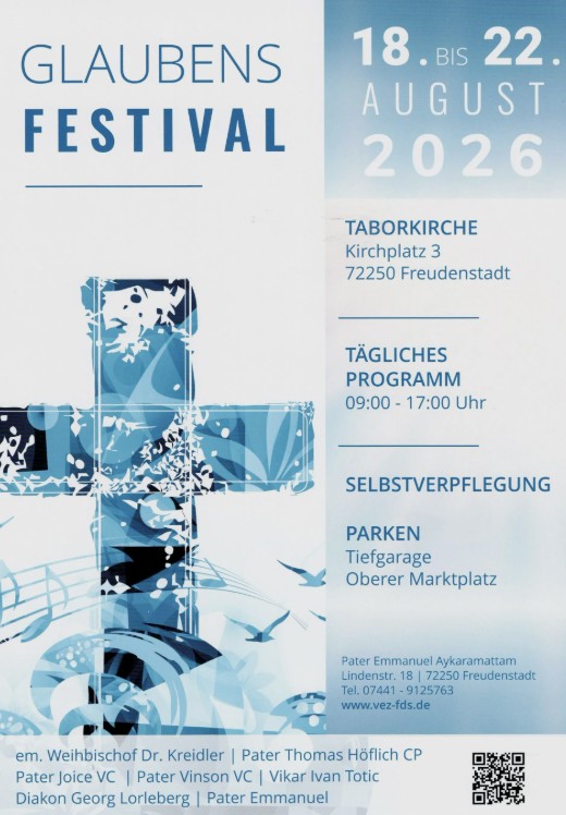 Glaubensfestival in Freudenstadt, Dienstag 18. – 22. August