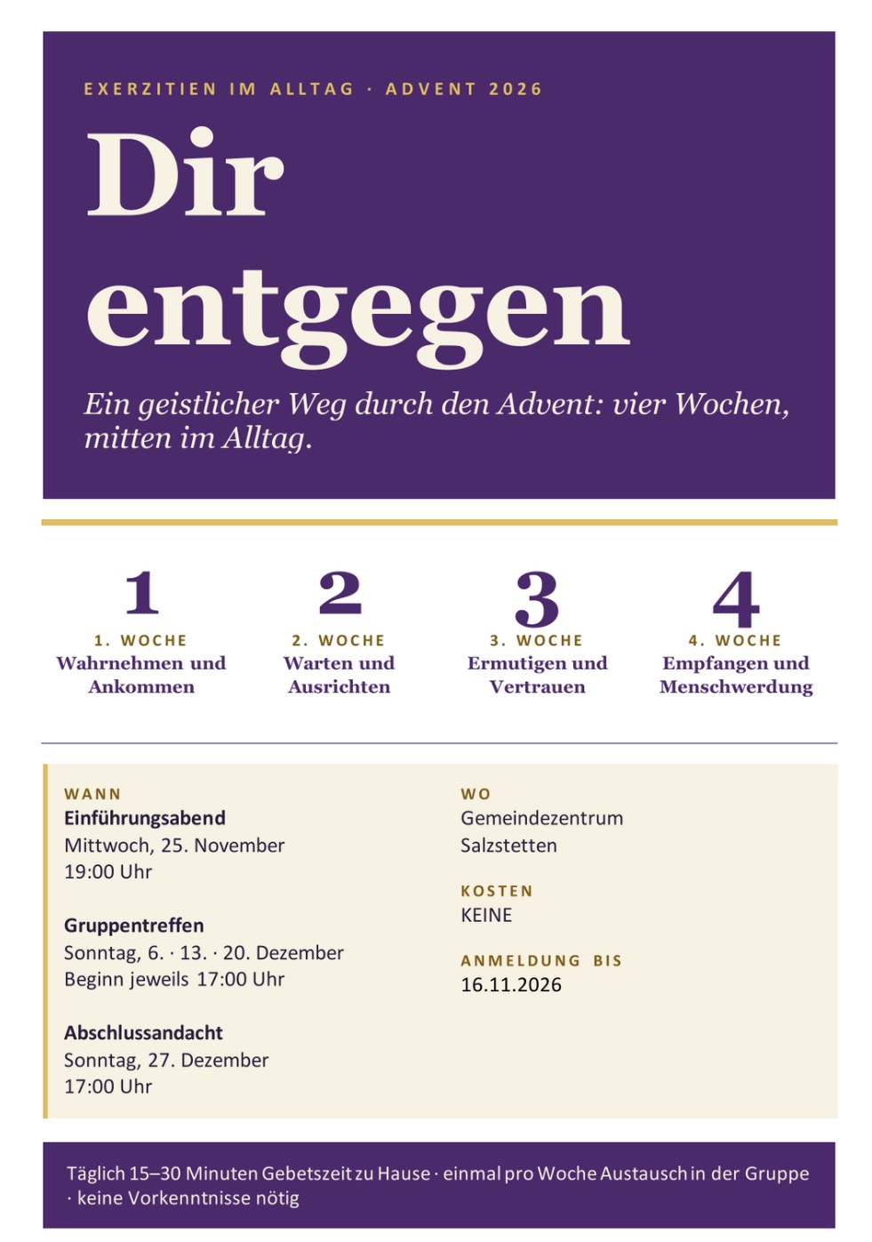 Exerzitien im Alltag – Advent 2026